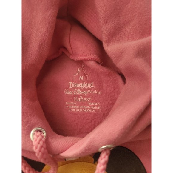 Disneyland Resort Minnie Mouse Logo Pink Pullover Fleece Hoodie Womens Medium - Picture 4 of 5